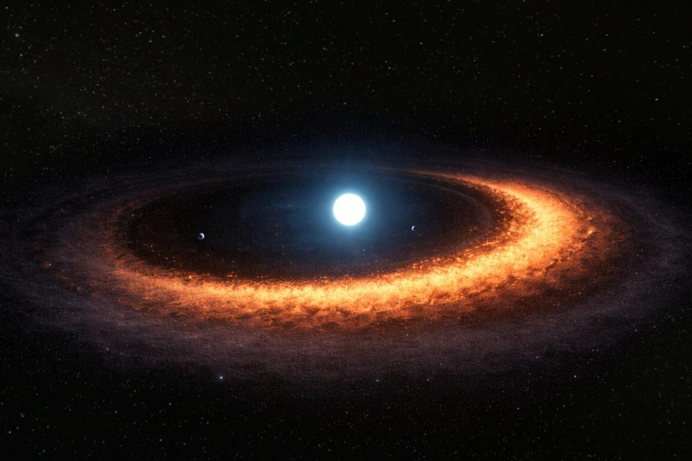 Dust traps create a crescent-shaped planet-forming disk around young star HD 163296