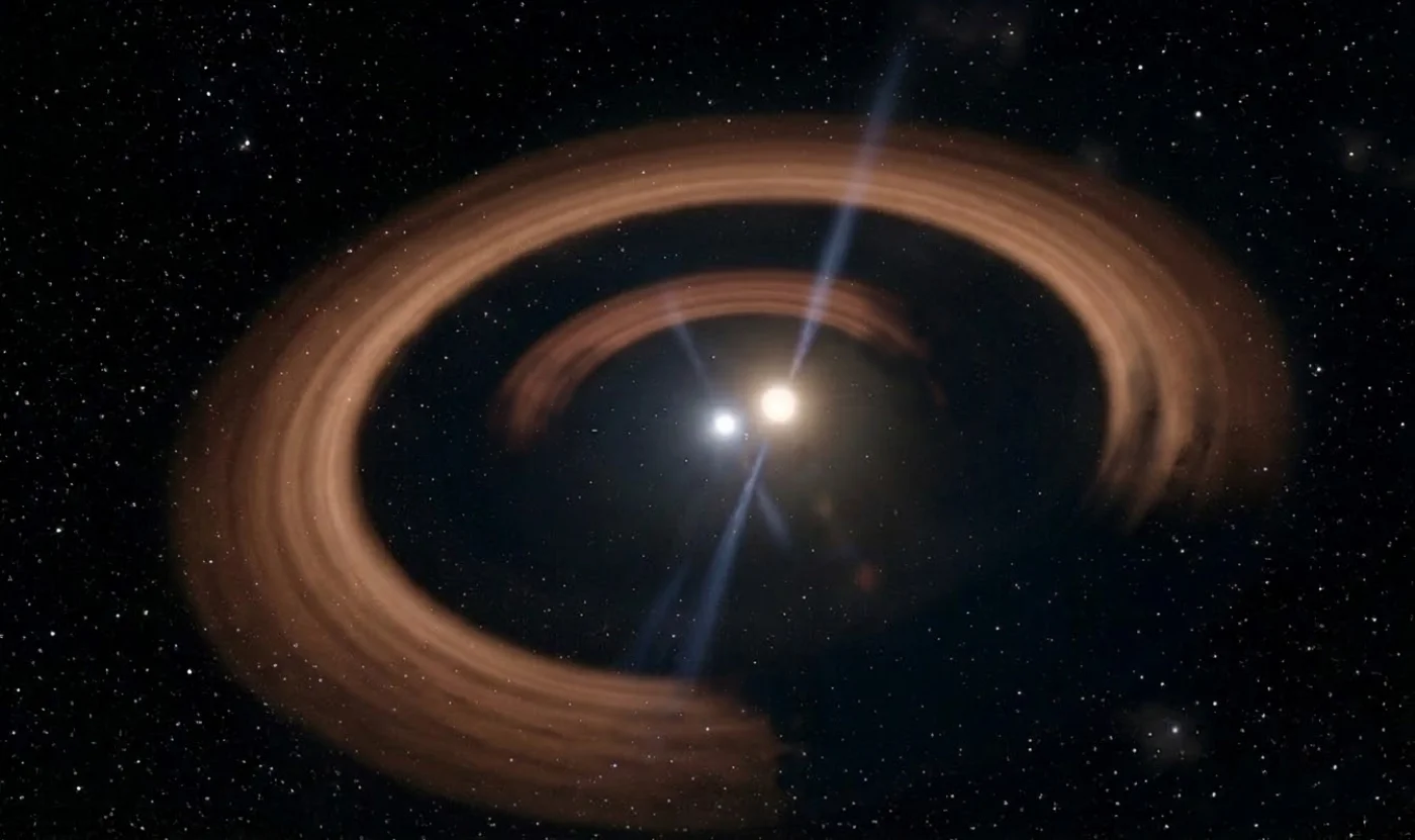 Disk surrounding the binary star DX Chamaeleontis may orbit in reverse